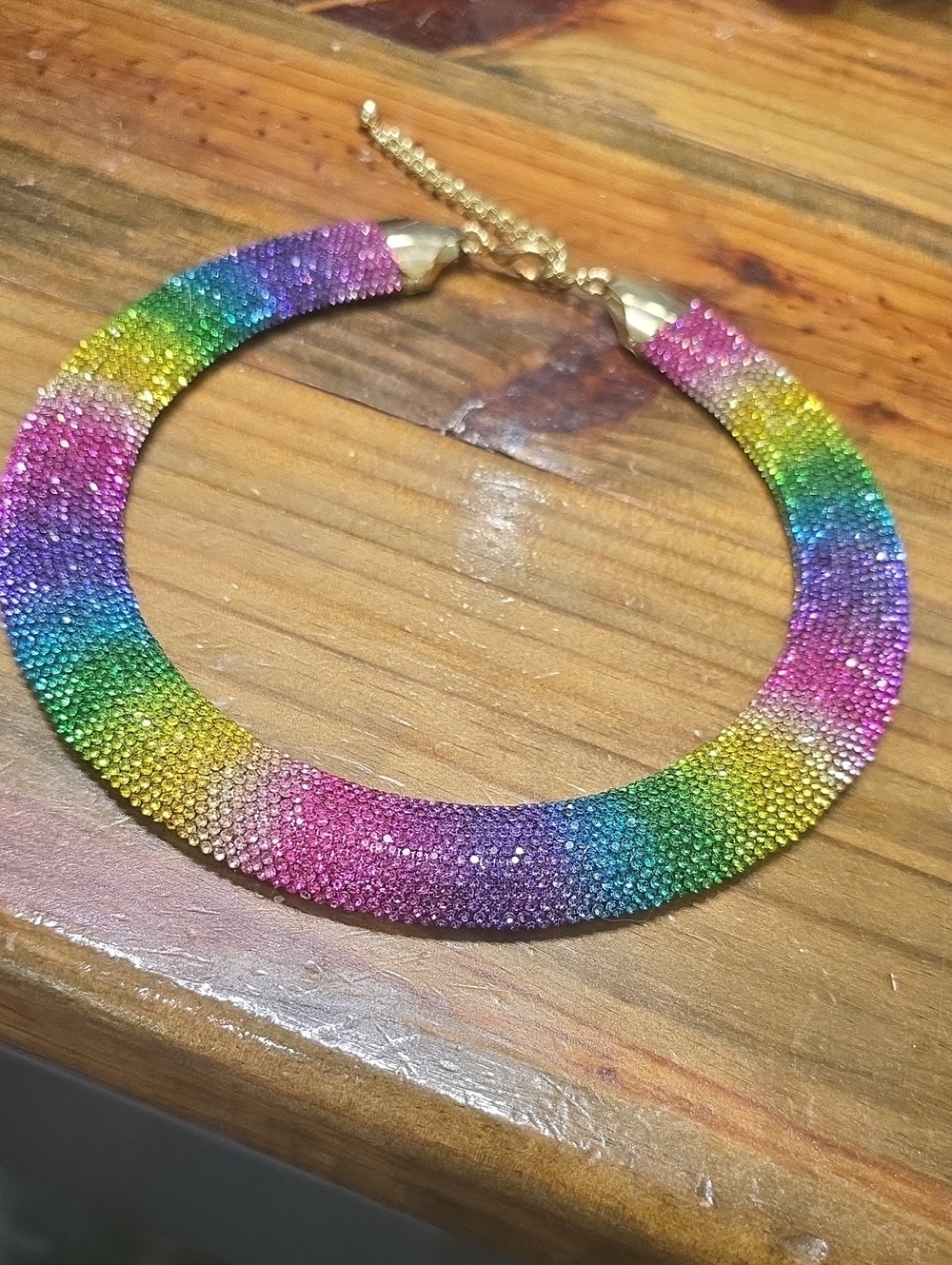 Natasha Denona Rainbow Crystal Collar Necklace - Multicolored